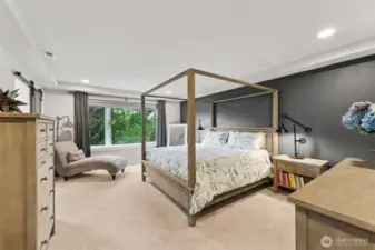 Primary suite with peek-a-boo view of mountain and privacy