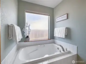 Deep, luxurious soaking tub