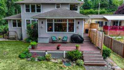 Deck with room for BBQ's and entertaining