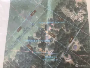 Map showing the 3 parcel numbers