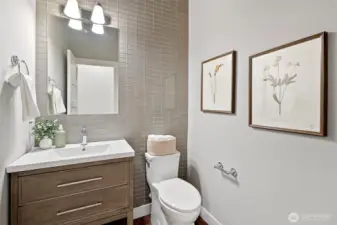 Powder room on main.