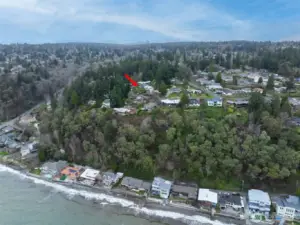 Perched on the hill above the Sound.