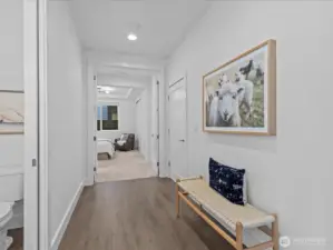 Private guest suite off the entry