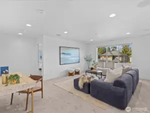 Upper level loft is the perfect media, bonus room or play space