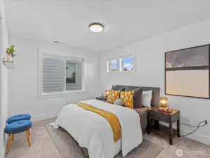 Two secondary bedrooms share a Jack and Jill bath