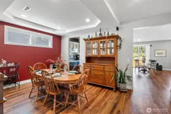 Formal Dining Room with coffered ceiling