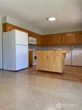View from dining room to kitchen