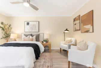 Not many condo bedrooms offer the size for additional seating