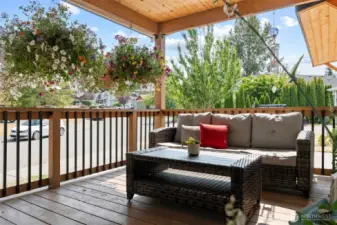 The covered front porch is the perfect place to begin your day, enjoy a cup of coffee and curl up with a great book.