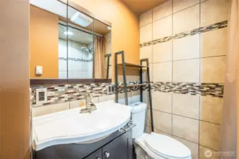 Full tile bathrooms, main bath.