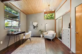 Extended space in the 4th bedroom provides flexibility for office or play space.