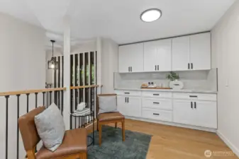 Your own little coffee nook and extra prep and storage area make this kitchen a chef's dream!