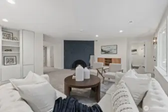 Gather all of your friends and family for game-nights, Movie nights, book club...this space is ready!
