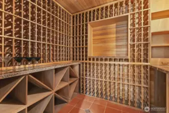 Ready to be filled with your collection. This gorgeous cedar-lined wine cellar is a bonus!
