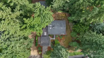 Aerial view of the home.