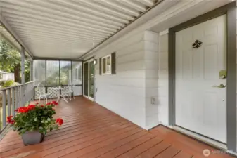A spacious and private covered patio