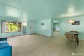 The home has new interior paint