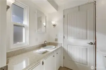The second full bathroom off the second bedroom
