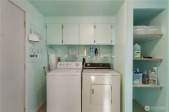 The washer and dryer convey with the home