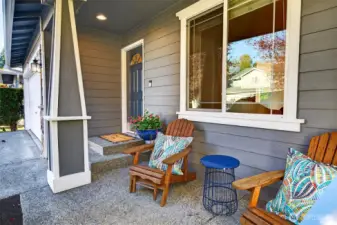 Relax on your welcoming front porch area.