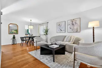 Welcome guests to this convenient sitting area