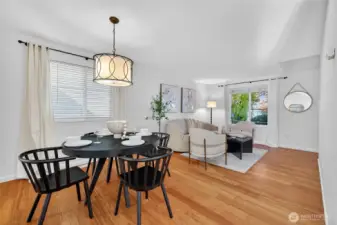 Dining area flows into front living area.