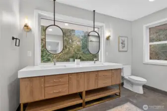 Double vanity with ocean Views
