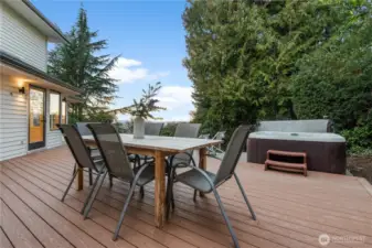 Back of the house Deck with spa.