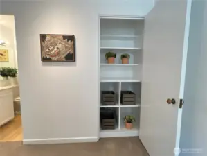 The front hall closet has the milk door out the the common hallway that is now secured. This unit has above average store for it's vintage.