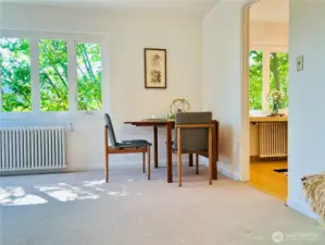 The great room has enough space for several purposes.