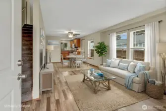 Living and Dining Space Virtually Staged