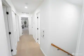 This roomy home has 4 more bedrooms upstairs.