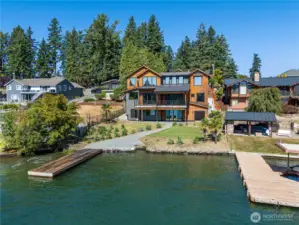View from Lake Tapps, private ironwood dock and sprinkler system