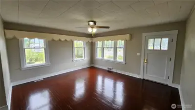 refinished living room floor.