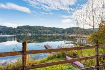 View from deck; facing other side of the lake.