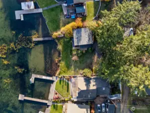 Another aerial view of the cabin and two lots; such a rare opportunity.