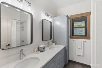 Double sinks in main bathroom.