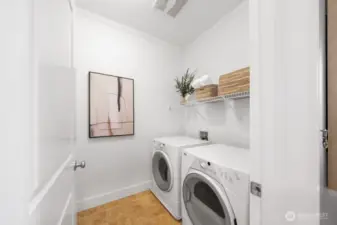 Full size laundry center with tons of additional storage