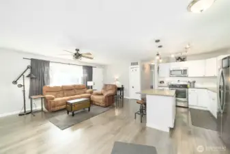 Living room and kitchen