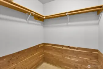 Spacious walk-in closet.
