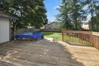 Large entertainment sized deck.  Hot tub is non functional but seller cannot move.  It will stay with the home.