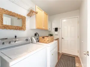 Laundry room off of garage
