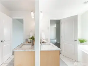 split vanities in primary bathroom
