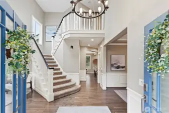 This warm and inviting entryway instantly envelopes you with a sense of comfort and elegance. There's no better way to set the perfect tone for the rest of the home.