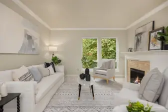The windows overlook 40+ acres of forested open space.