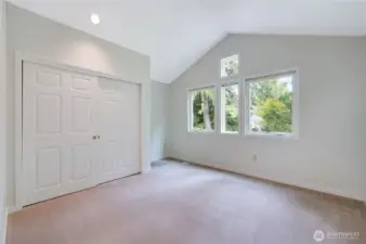 The guest bedroom ensuite is on the upper level and has a private full bath.