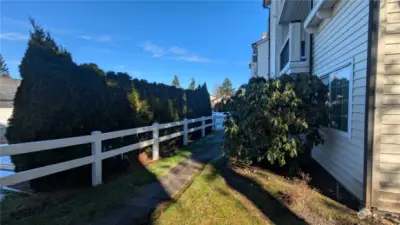 Good sized yard area with fence enclosure