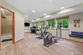 This Bonus room has a private full bath.  It could be used as an office, media room, gym or additional bedroom