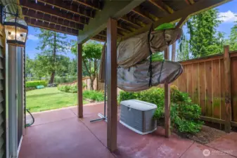 One of several areas plumbed for out door gas (No more small propane tanks necessary).  Great area for outdoor toys and your pets