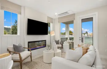 Model Home Gathering Room and Fireplace